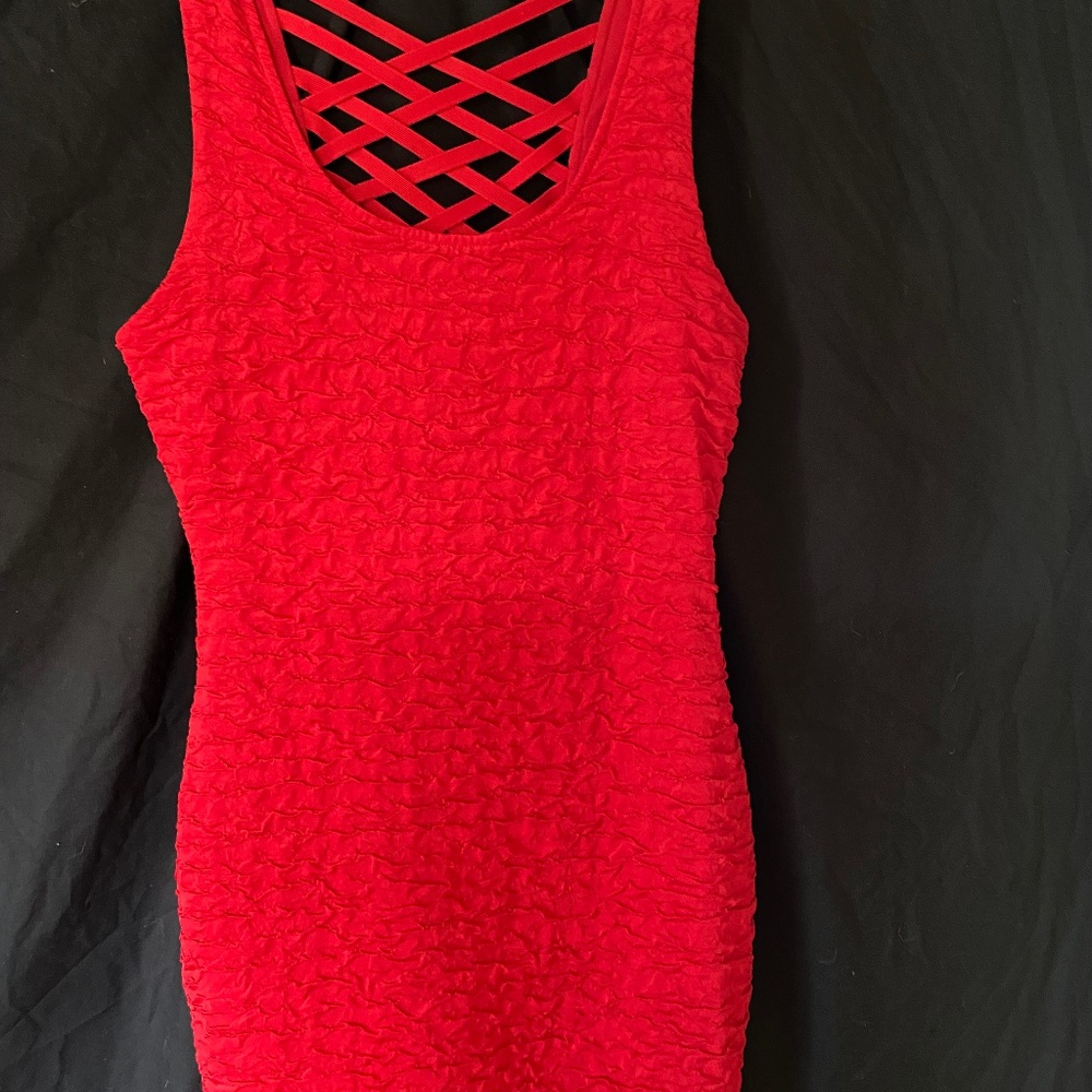 Red mini dress
